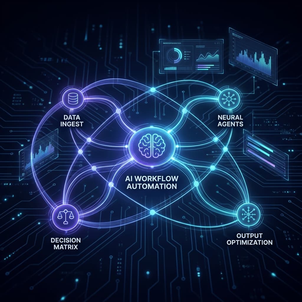 Abstract AI workflow visual